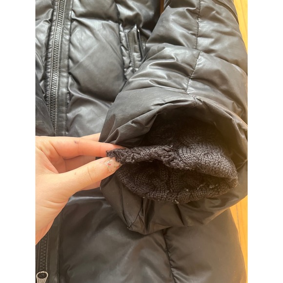 Mackage Black Puffer Coat Fur Hood Zip Front Pockets Warm Winter Womens Medium - Picture 8 of 13